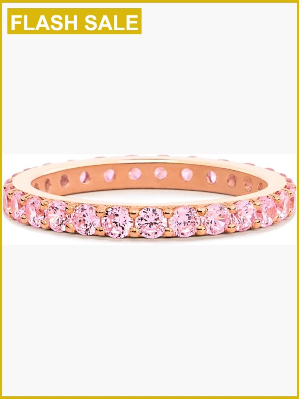 Eternity Band Stackable Ring, Rose Gold Plated Wedding Band, Cubic Zirconia